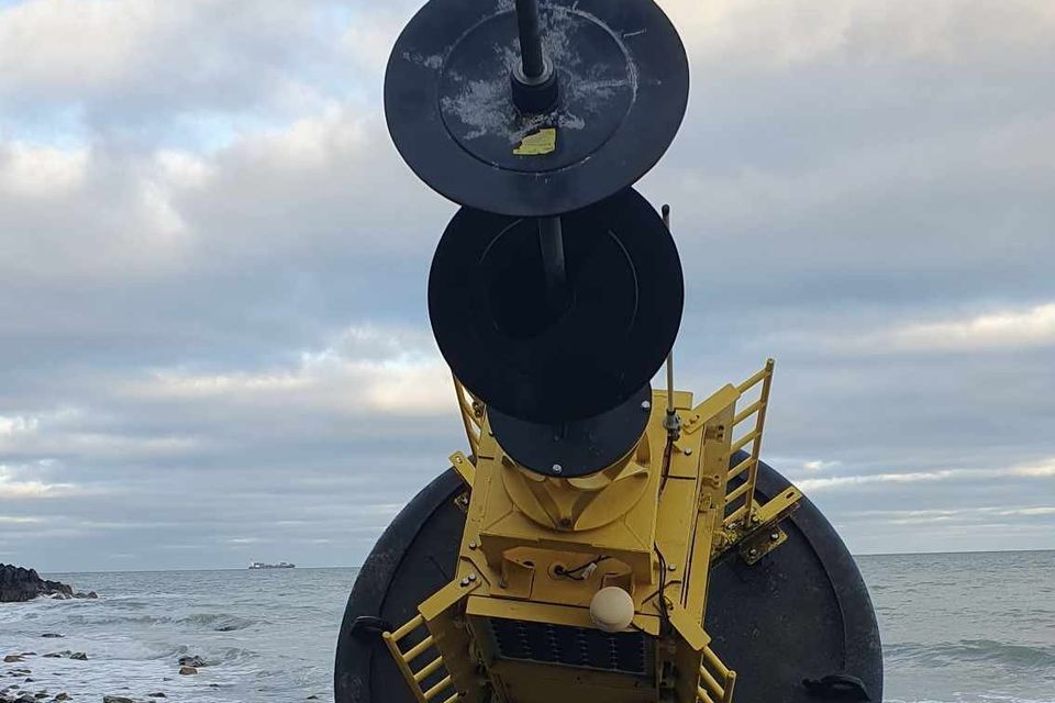 The bouy/marker washed up on Greystones beach. 