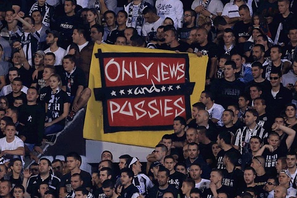 Spurs fans were greeted with an antiSemitic banner at their Europa League tie away to Partizan Belgrade