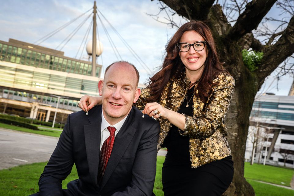 High flyers: Design Ireland will feature the work of jewellery designer Chupi Sweetman, pictured with Anthony Kenny, deputy CEO of The Loop’s parent company Aer Rianta