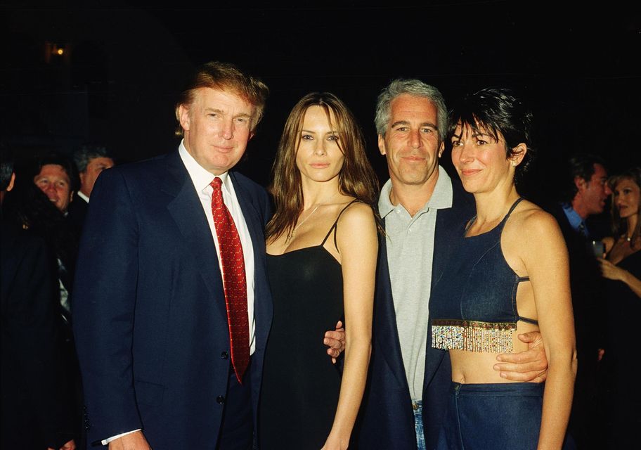 Donald and Melania Trump with sex offenders Jeffrey Epstein and Ghislaine Maxwell in Florida in February 2000. Picture by Davidoff/Getty