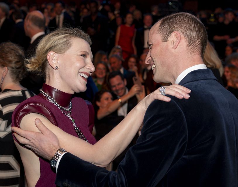 William sat next to Cate Blanchett, who is also a member of the Earthshot Prize council (Jordan Pettitt/PA)