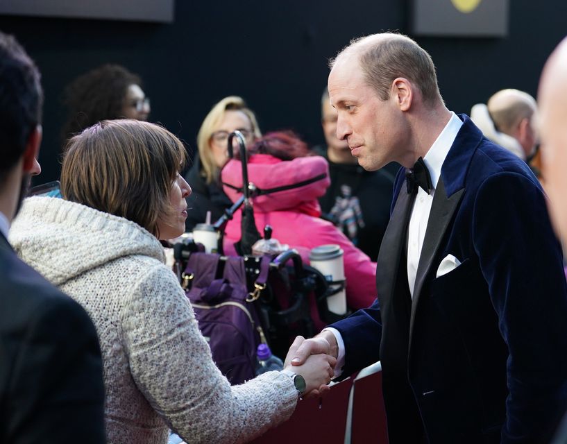 William chatted with members of the public on the red carpet (Jordan Pettitt/PA)