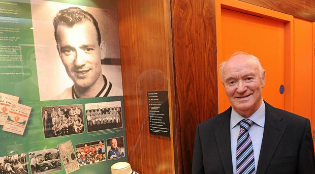 Former Republic of Ireland player and manager Liam Tuohy at the launch of an alcove in his honour at the FAI Headquarters in 2010