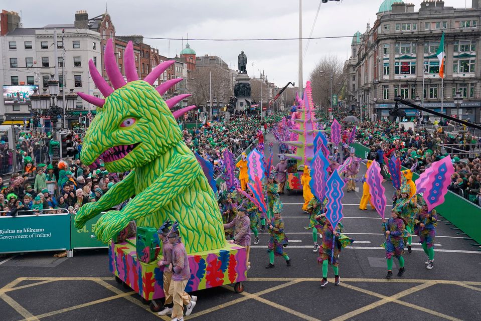 Performers take part in the St Patrick's Day Parade in Dublin last year. Photo: Brian Lawless/PA