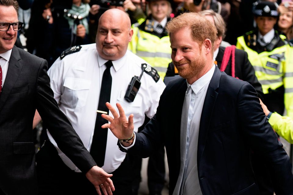 Prince Harry arrives at court in London. Photo: Aaron Chown/PA