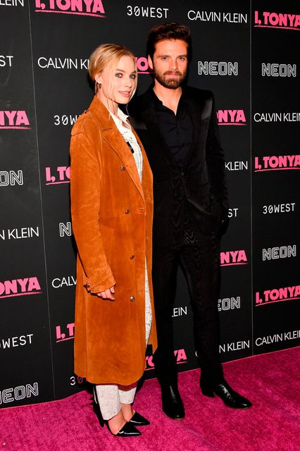 Margot Robbie (L) and Sebastian Stan attend the 'I, Tonya' New York Premiere at Village East Cinema on November 28, 2017 in New York City.  (Photo by Dia Dipasupil/Getty Images)