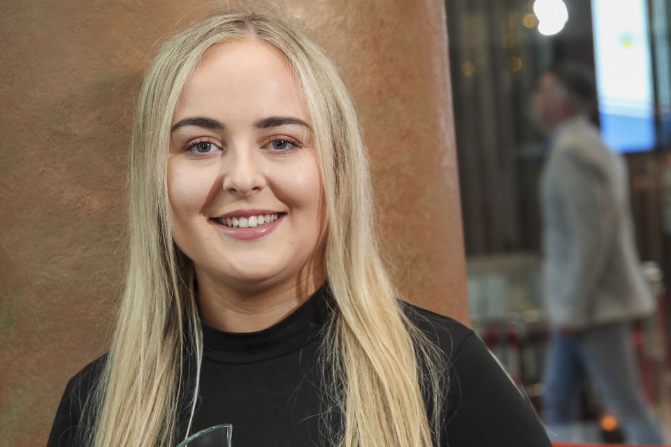 Baltinglass resident and Accountancy School student Regina Carpenter celebrates finishing first in the world in her ACCA exam at a recent ceremony in Dublin.
