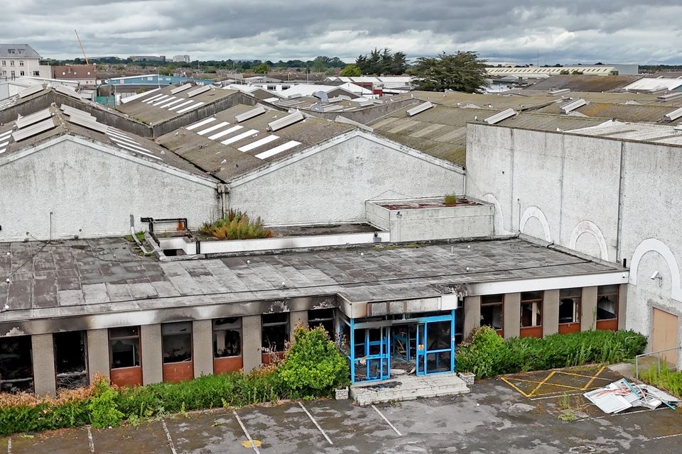 The former Crown Paints factory in Coolock, north Dublin, which was at the center of a protest over plans to redevelop it to house asylum seekers (Niall Carson/PA)