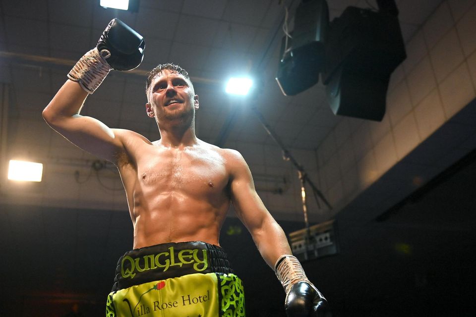 Jason Quigley celebrates after his win. Image: Sportsfile.