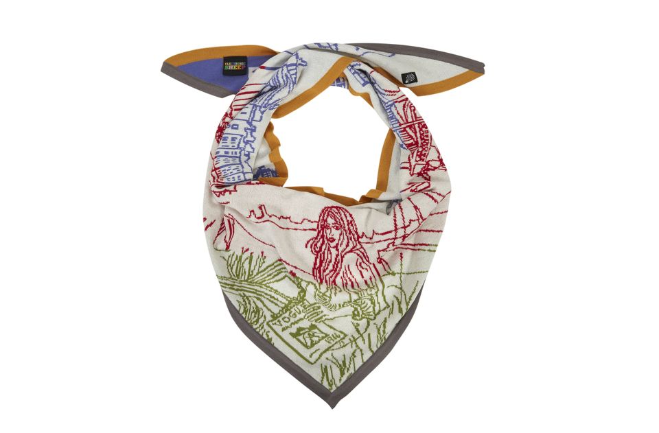 'Girl on the Liffey' scarf by Electronic Sheep, €160, Om Diva and Scout; electronicsheep.com