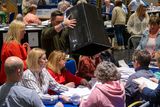 thumbnail: A box of ballot papers being emptied out for counting in County Wicklow. Photo: Leigh Anderson