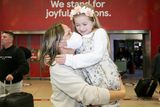 thumbnail: Caroline Butler from Auckland New Zealand is greeted by niece Julia Butler (6) from Dublin. Photo: Gareth Chaney/ Collins Photos