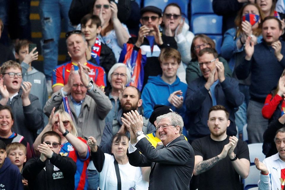 Roy Hodgson applauds fans after Watford were relegated from the Premier League in 2022. Photo: PA