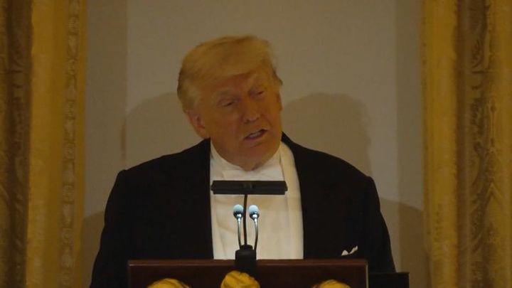 ‘Stand up, Rory’ – Donald Trump interrupts speech to praise McIlroy as gold statue of president is erected at Miami golf course