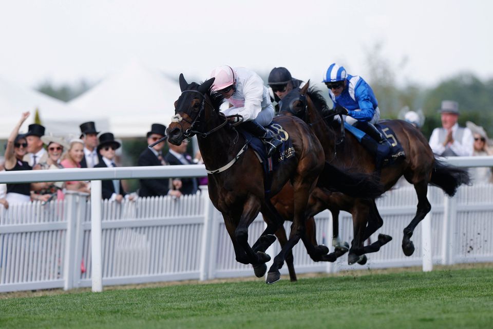 Ethical Diamond ridden by Ryan Moore on the way to winning the Duke Of Edinburgh Stakes at Ascot