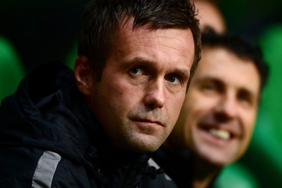 Celtic Manager Ronny Deila watches on during the UEFA Europa League group D match between Celtic FC and FC Astra Giurgiu at Celtic Park