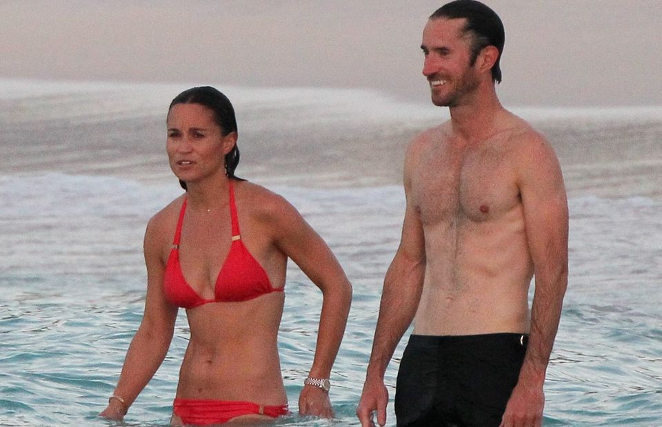 Pippa Middleton with Spencer Matthews in St Barts. Picture: Splash News