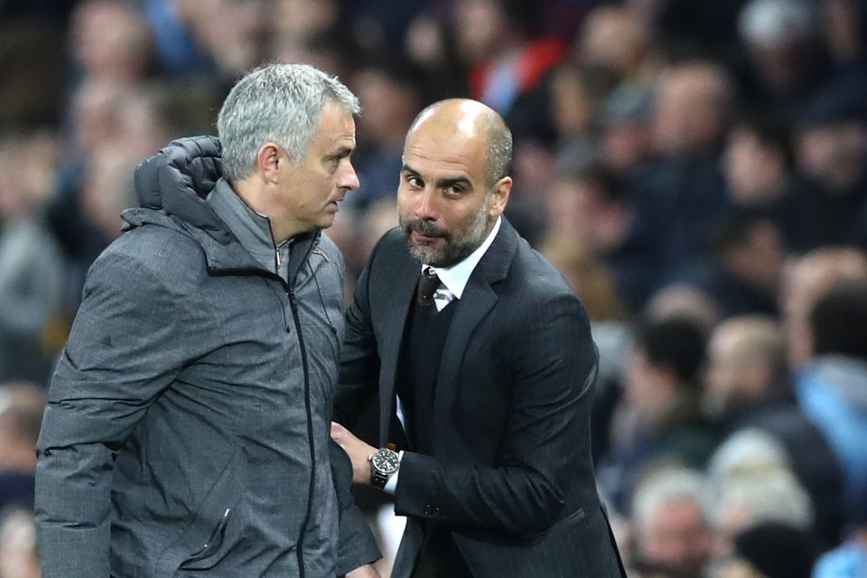 Jose Mourinho (left) is struggling to deal with the reality that he has fallen behind his old rival Pep Guardiola