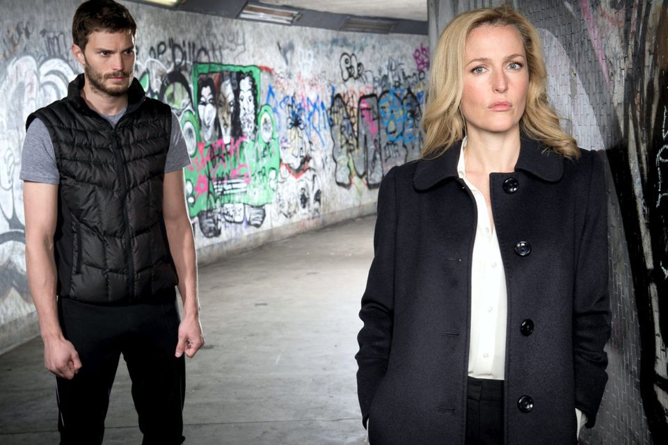 Jamie Dornan and Gillian Anderson in The Fall