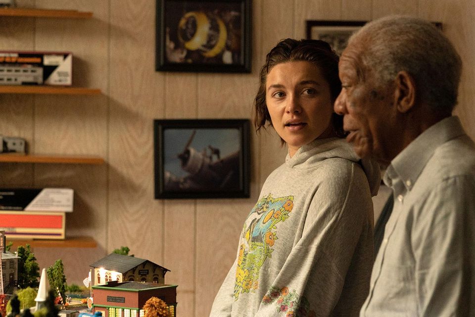 Florence Pugh and Morgan Freeman in 'A Good Person'