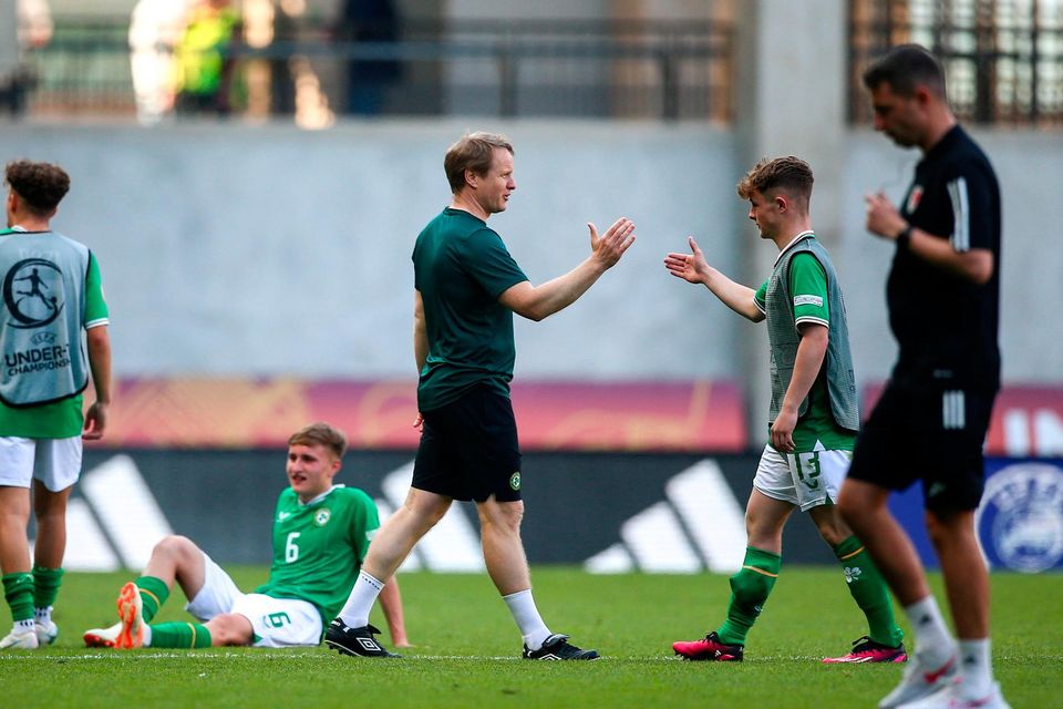 Ireland head coach Colin O'Brien and Kaylem Harnett are aiming to come through their Euro U17 quarter-final clash with Spain