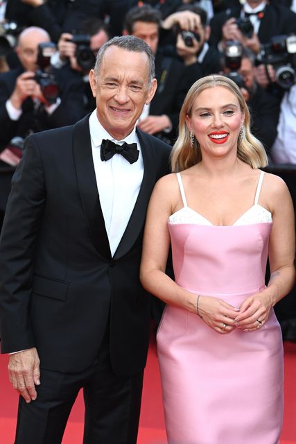 Tom Hanks and Scarlett Johansson attending the premiere for Asteroid City during the 76th Cannes Film Festival (Doug Peters/PA Wire)