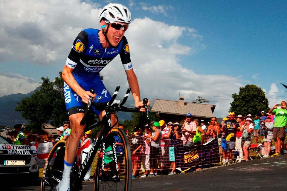 Dan Martin in action during yesterday’s stage the Tour de France from Sallanches to Megeve. Photo: Michael Steele/Getty Images