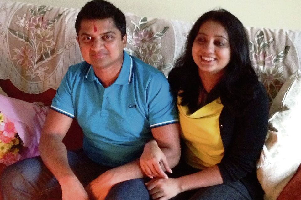 Savita with her husband Praveen in happier days