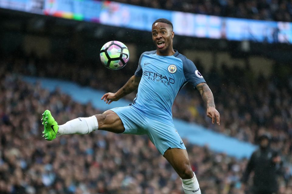 Raheem Sterling scored twice for Manchester City against Crystal Palace