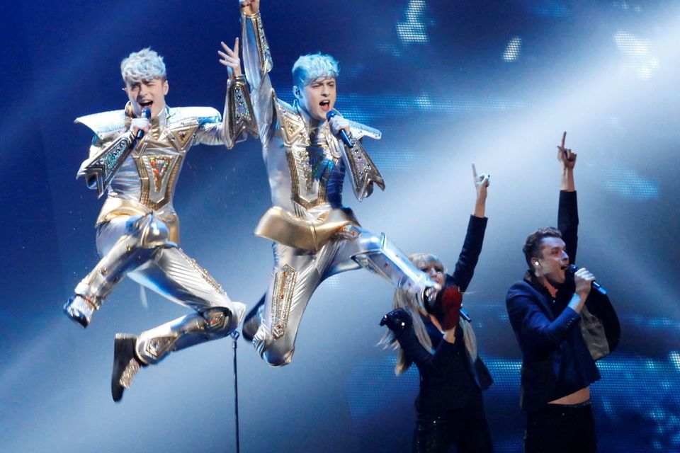 Jedward during their previous Eurovision appearance
