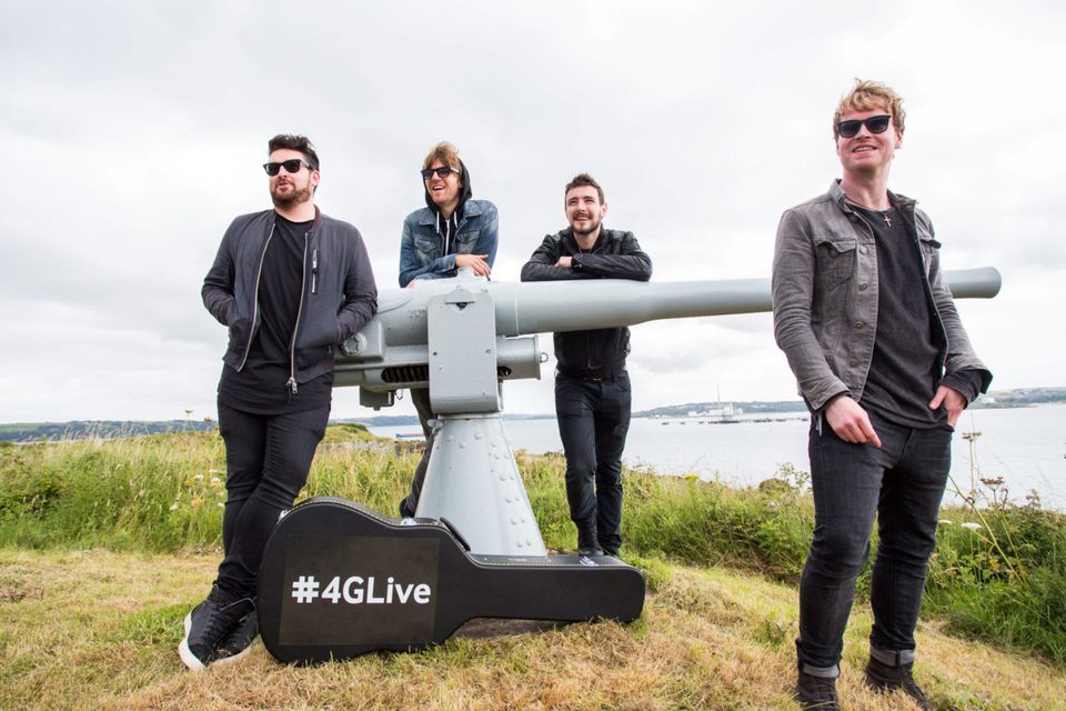 No Repro Fee 20-7-2015 ***Kodaline rock the world from Spike Island *** Picture shows Kodaline after performing an intimate gig for 100 people on Spike Island, off the coast of Cork,which was streamed live on Periscope and Twitter over Vodafone's 4G net
