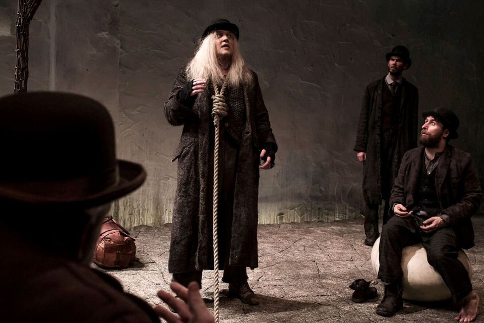 Rory Nolan, Garrett Lombard, Marty Rea and Aaron Monaghan in Druid’s production of Waiting for Godot
