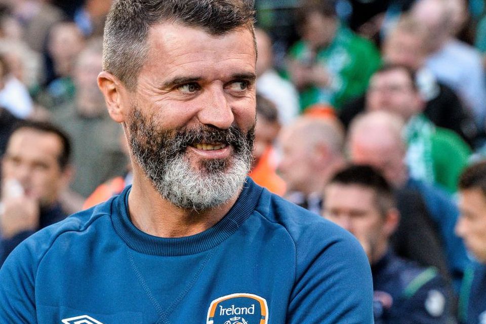 Roy Keane enjoys a smirk ahead of Ireland's friendly win over Oman back in 2014