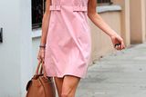 thumbnail: 2. Newly engaged to the world,'s most eligible bachelor, Amal in a pink shift dress.