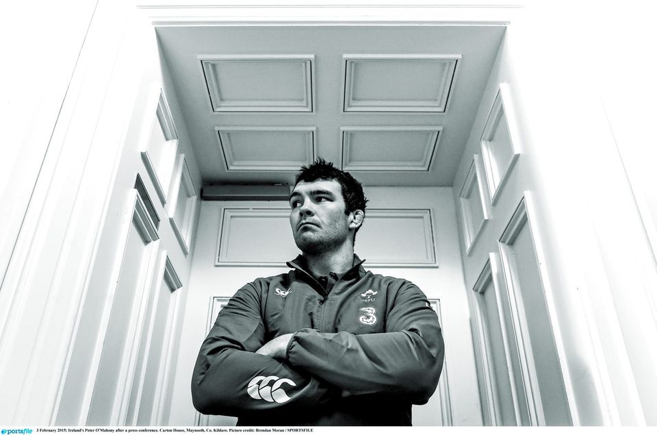 3 February 2015; Ireland's Peter O'Mahony after a press conference. Carton House, Maynooth, Co. Kildare. Picture credit: Brendan Moran / SPORTSFILE