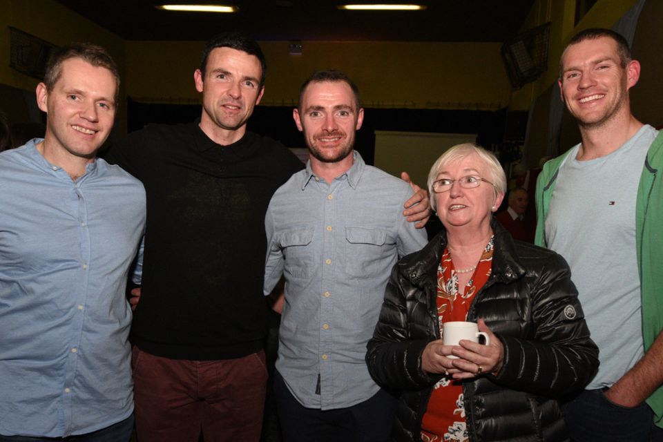 Donncha O'Connor joined by his mum Noreen alongside Cork colleagues Diarmuid Duggan, Alan Quirke and Alan O'Connor