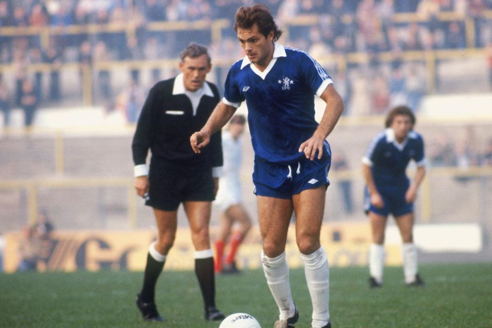 Chelsea's Ray Wilkins in action in 1975.
