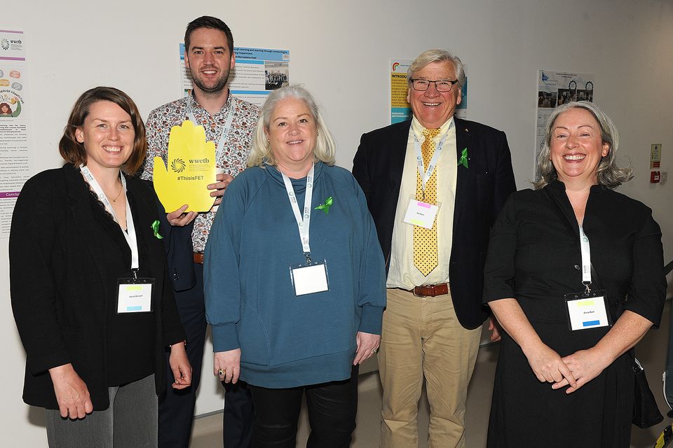 Karen Bunyan, Mark Kearney, Siobhan Canavan, Pat Rath and Anna Barr pictured at the Connecting to Learning, Learning to Connecting Symposium in the Waterford and Wexford Education Training Board centre on Friday. Pic: Jim Campbell