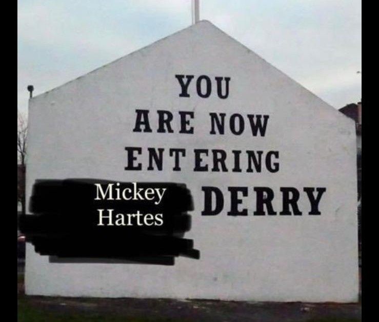 Mickey Harte's name added to Free Derry Corner.