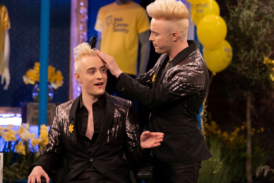 Jedward on the Late Late Show. Photo: Anders Poveda