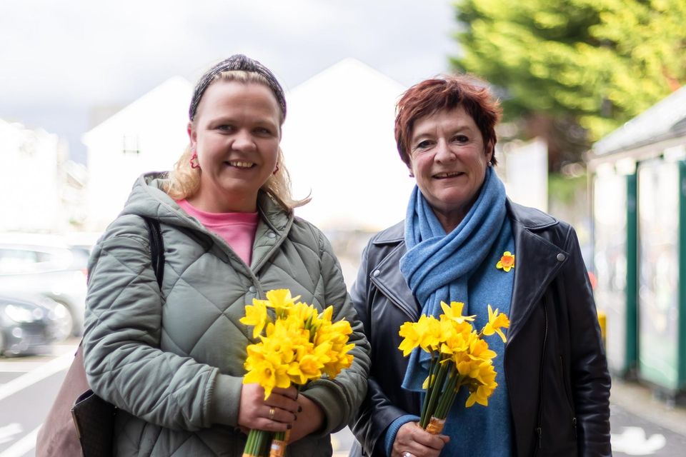 Mary O'Callaghan and Miriam OSullivan pictured on Daffodil Day in Killarney on Friday. Photo by Tatyana McGough.