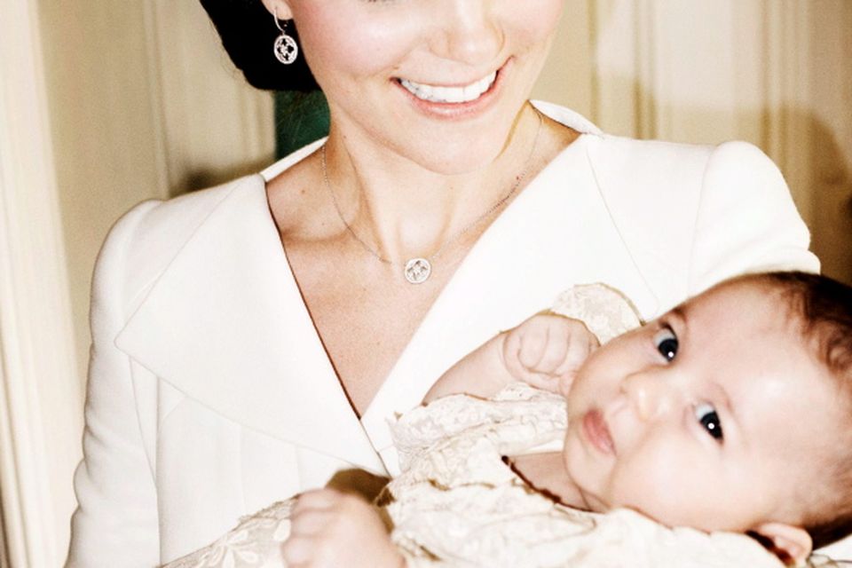 The Duchess of Cambridge and her daughter, Princess Charlotte of Cambridge, who was christened at Sandringham on Sunday July 5, 2015. Credit: Mario Testino / Art Partner.