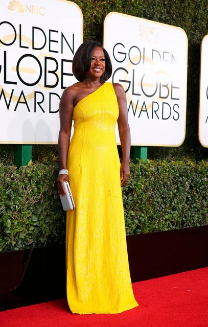 Actress Viola Davis arrives at the 74th Annual Golden Globe Awards