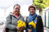 thumbnail: Mary O'Callaghan and Miriam OSullivan pictured on Daffodil Day in Killarney on Friday. Photo by Tatyana McGough.