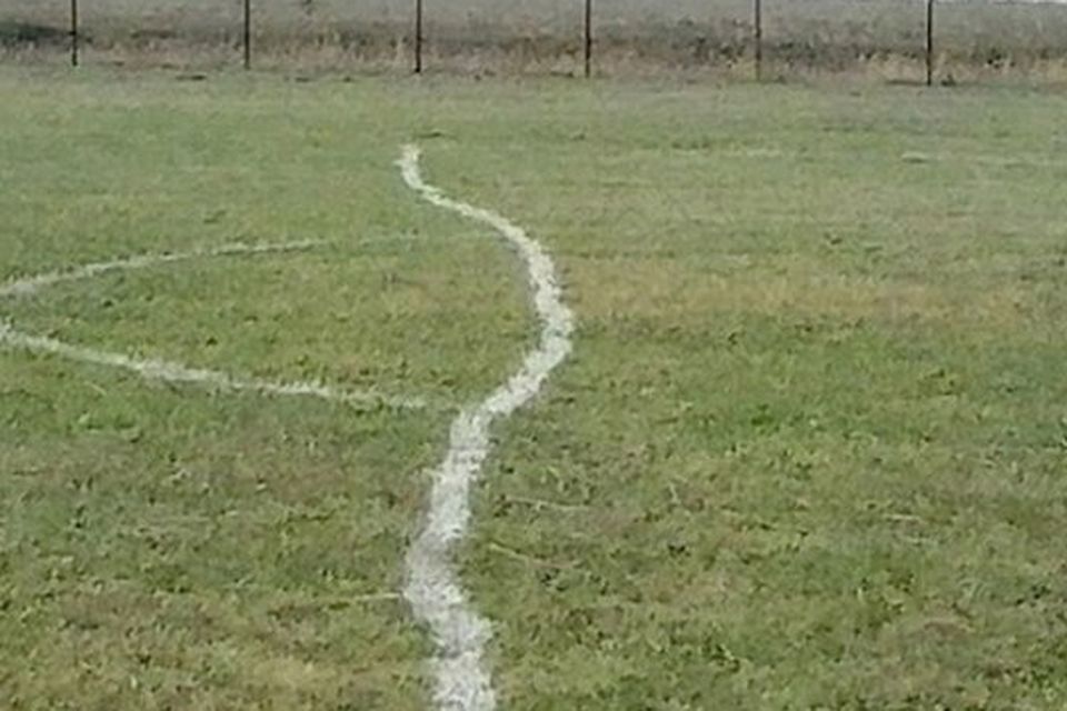 Pictures: Is this the worst attempt to line a soccer pitch?