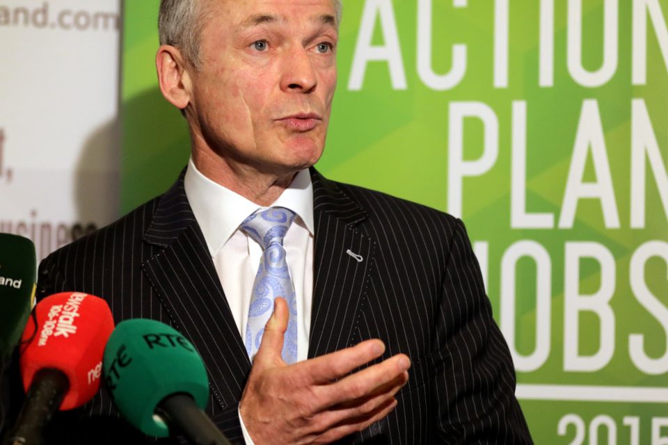 Minister for Jobs,Enterprise and  Innovation Richard Bruton pictured at the announcement of 185 jobs which will be  created  by 5 North American companies and 1 European high growth company . The jobs will be in both Dublin and Wexford. The launch took place in the Shelbourne Hotel.