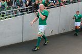 thumbnail: 29 August 2015; Ireland captain Paul O'Connell leads his team out for his last home game in the Aviva Stadium. Rugby World Cup Warm-Up Match, Ireland v Wales, Aviva Stadium, Lansdowne Road, Dublin. Picture credit: Brendan Moran / SPORTSFILE