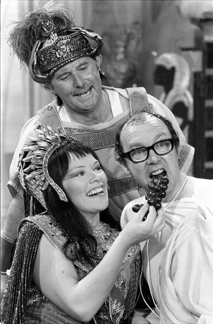 Comedy duo Eric Morecambe (right), Ernie Wise with actress Glenda Jackson (PA)