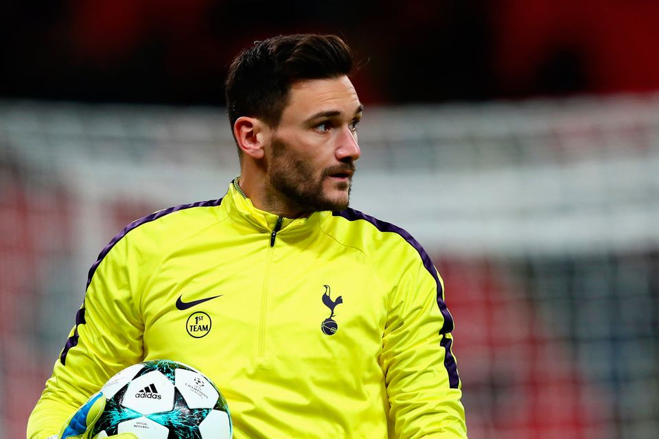 Hugo Lloris of Tottenham Hotspur warms up prior to the UEFA Champions League group H match between Tottenham Hotspur and Real Madrid at Wembley Stadium on November 1, 2017 in London, United Kingdom.  (Photo by Clive Rose/Getty Images)