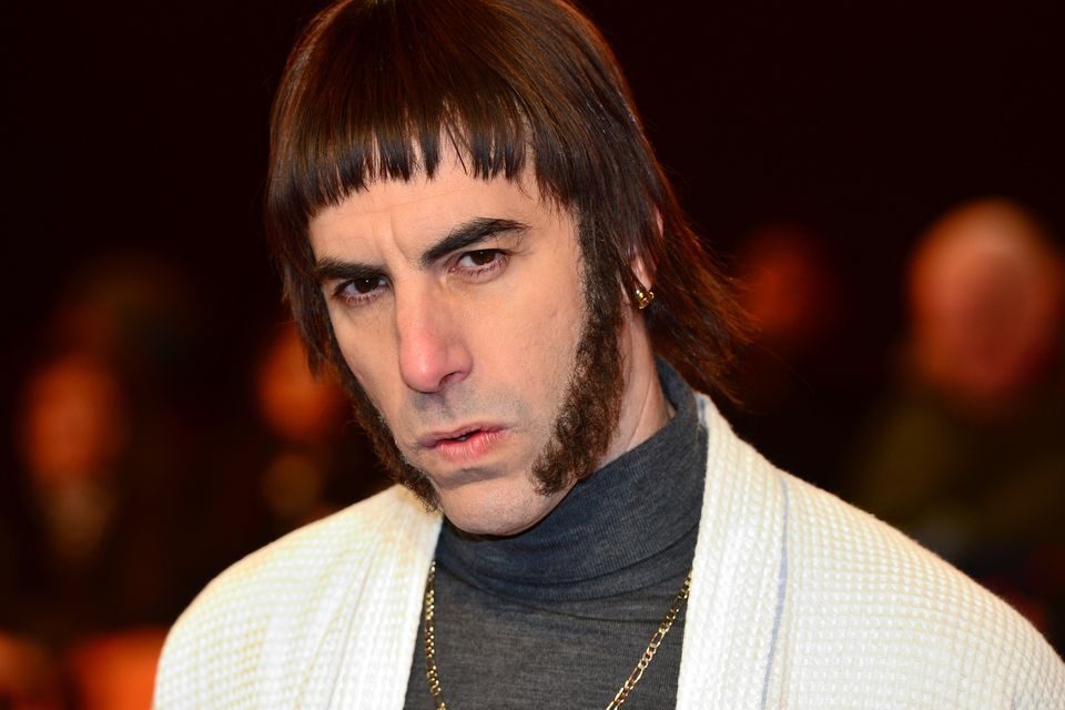 Sacha Baron Cohen, in character as ‘Nobby’ from the film Grimsby, is known for a variety of comedy creations (Dominic Lipinski/PA Wire)
